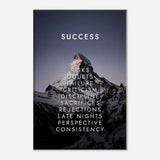 Success Motivational Canvas Wall Art, Inspirational Quote Decor, Thick Frame Artwork for Home or Office - Hustle and Soul