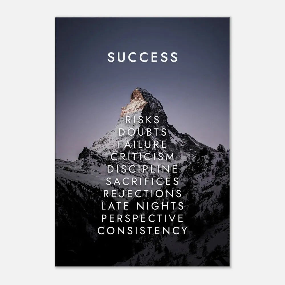 Success Motivational Canvas Wall Art, Inspirational Quote Decor, Thick Frame Artwork for Home or Office - Hustle and Soul
