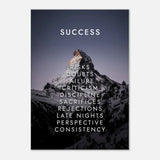 Success Motivational Canvas Wall Art, Inspirational Quote Decor, Thick Frame Artwork for Home or Office - Hustle and Soul
