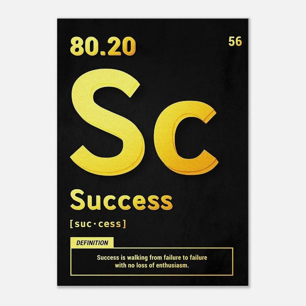 Success Motivational Canvas Wall Art, Inspirational Quote Decor, Thick Frame Artwork for Home or Office - Hustle and Soul