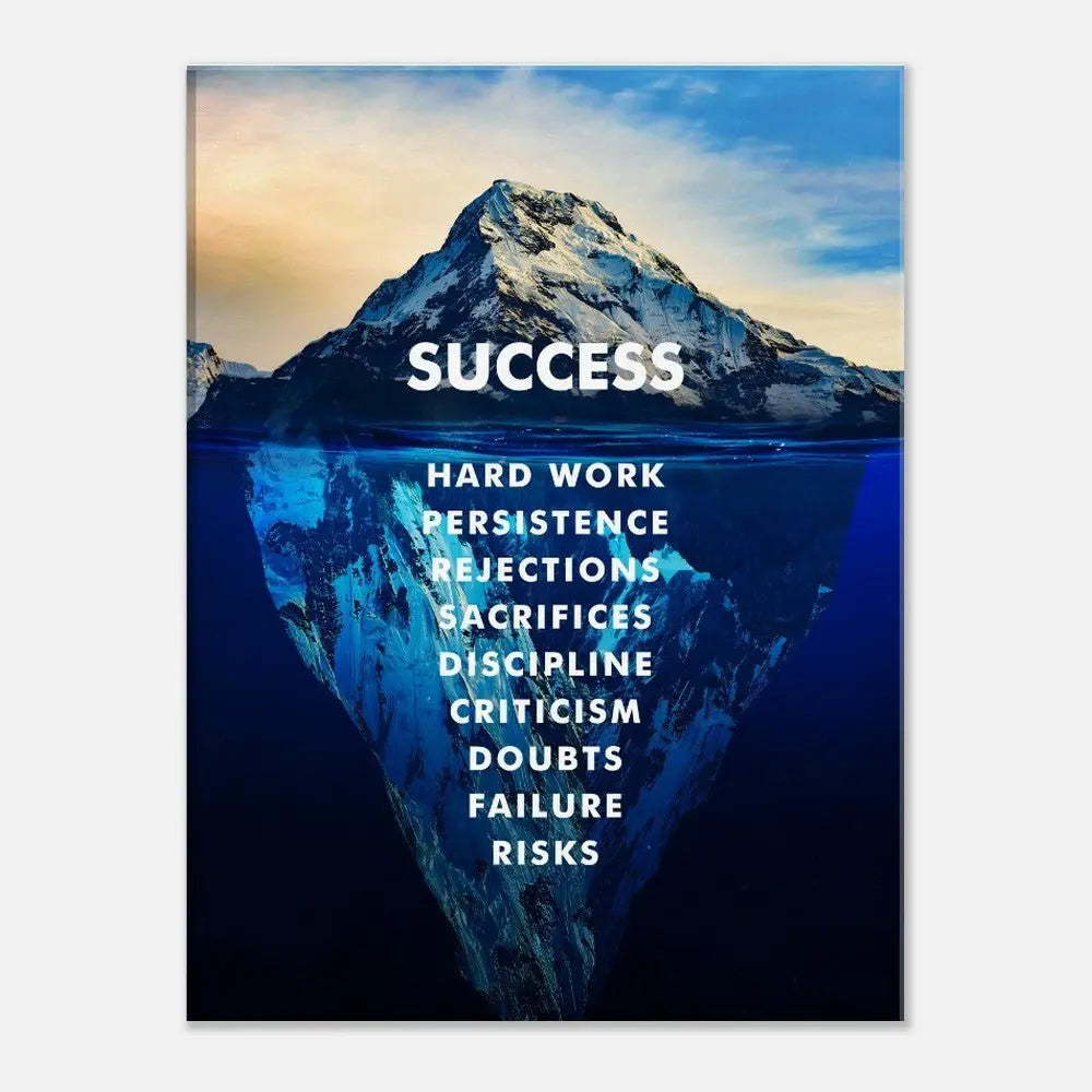 Success Motivational Canvas Wall Art, Inspirational Quote Decor, Thick Frame Artwork for Home or Office - Hustle and Soul