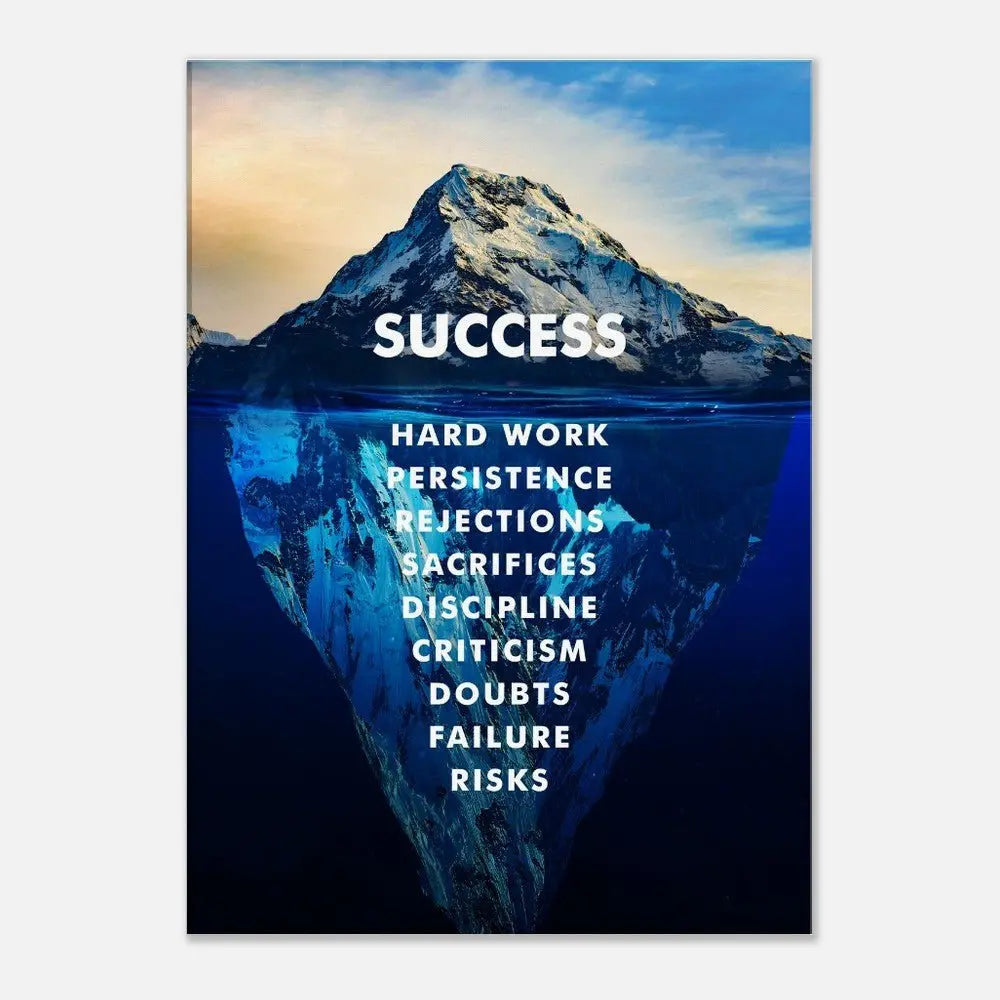 Success Motivational Canvas Wall Art, Inspirational Quote Decor, Thick Frame Artwork for Home or Office - Hustle and Soul