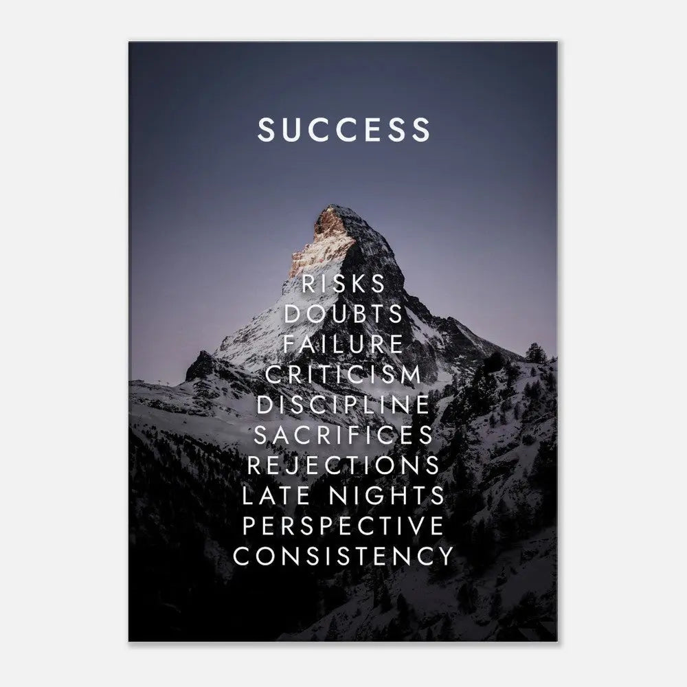 Success Motivational Canvas Wall Art, Inspirational Quote Decor, Thick Frame Artwork for Home or Office - Hustle and Soul
