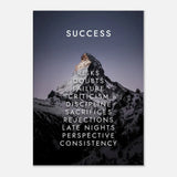 Success Motivational Canvas Wall Art, Inspirational Quote Decor, Thick Frame Artwork for Home or Office - Hustle and Soul