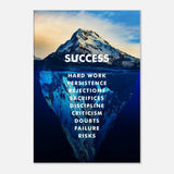 Success Motivational Canvas Wall Art, Inspirational Quote Decor, Thick Frame Artwork for Home or Office - Hustle and Soul
