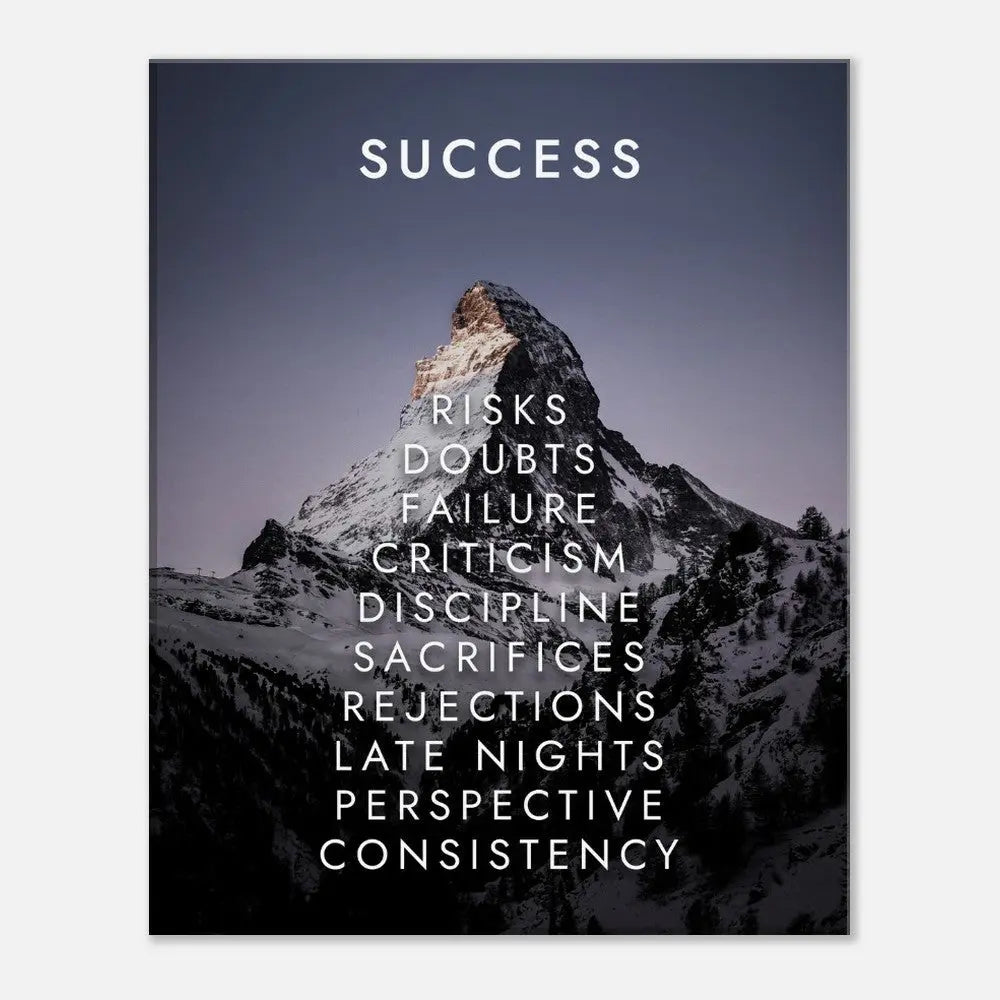 Success Motivational Canvas Wall Art, Inspirational Quote Decor, Thick Frame Artwork for Home or Office - Hustle and Soul
