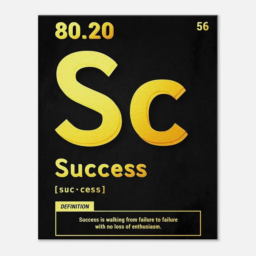 Success Motivational Canvas Wall Art, Inspirational Quote Decor, Thick Frame Artwork for Home or Office - Hustle and Soul