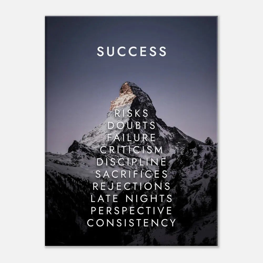 Success Motivational Canvas Wall Art, Inspirational Quote Decor, Thick Frame Artwork for Home or Office - Hustle and Soul