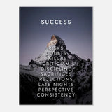 Success Motivational Canvas Wall Art, Inspirational Quote Decor, Thick Frame Artwork for Home or Office - Hustle and Soul