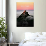 Success Mountain Motivational Canvas Wall Art, Inspirational Quote Canvas, Modern Home Decor, Perfect Gift for Ambitious Minds - Hustle and Soul