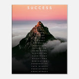 Success Mountain Motivational Canvas Wall Art, Inspirational Quote Canvas, Modern Home Decor, Perfect Gift for Ambitious Minds - Hustle and Soul