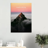 Success Mountain Motivational Canvas Wall Art, Inspirational Quote Canvas, Modern Home Decor, Perfect Gift for Ambitious Minds - Hustle and Soul