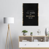 The Harder You Work, The Luckier You Get Motivational Canvas Wall Art, Inspirational Quote Decor, Thick Frame Artwork - Hustle and Soul