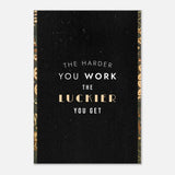The Harder You Work, The Luckier You Get Motivational Canvas Wall Art, Inspirational Quote Decor, Thick Frame Artwork - Hustle and Soul