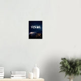 The World Is Yours motivational canvas print, above a desk