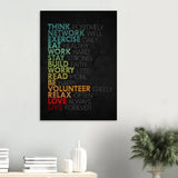 Think Positively, Exercise Daily, Eat Healthy, Motivational Canvas Wall Art, Inspirational Quote Decor - Hustle and Soul