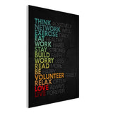 Think Positively, Exercise Daily, Eat Healthy, Motivational Canvas Wall Art, Inspirational Quote Decor - Hustle and Soul