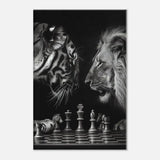 Tiger and Lion Chess Match Motivational Canvas Wall Art, Inspirational Quote Decor, Thick Frame Artistic Decor for Home or Office - Hustle and Soul