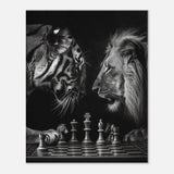 Tiger and Lion Chess Match Motivational Canvas Wall Art, Inspirational Quote Decor, Thick Frame Artistic Decor for Home or Office - Hustle and Soul