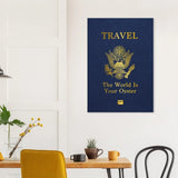 Travel, The World Is Your Oyster Motivational Canvas Wall Art, Inspirational Quote Decor - Hustle and Soul